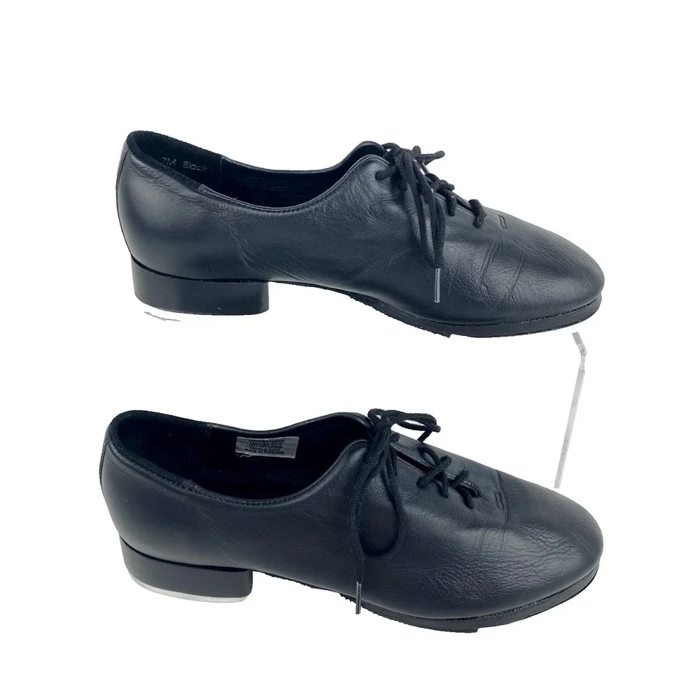 New! Leo Leather Tap Dance Shoes Women's 7 M Leather Black Lace Up Adult LS3005L - Picture 3 of 9